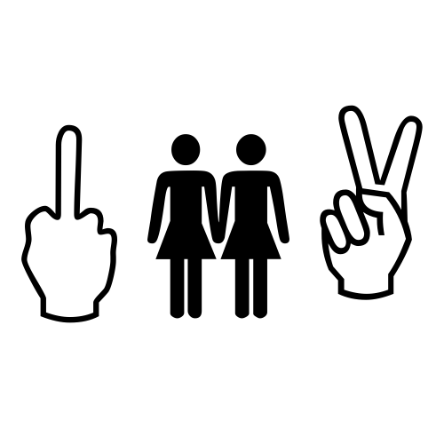 🖕👭✌ Emoji Domain black and white Symbola rendering